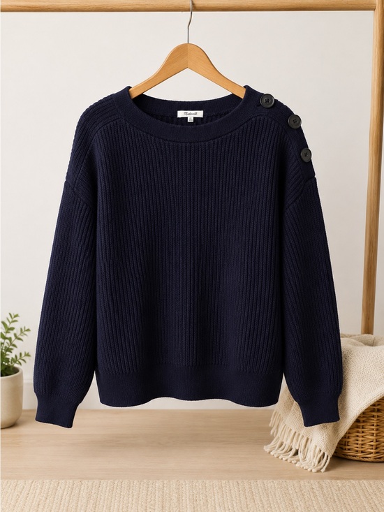 Madewell Sweaters - Madewell Midnight Blue Women’s Ribbed Knit Sweater – XL